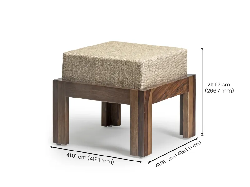 Belle Solid Wood Coffee Table with 4 Stools